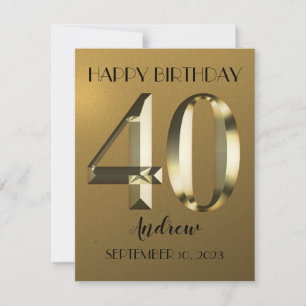 Folha metálica dourada 40º aniversário