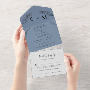 Folha mínima   Boho Dusty Casamento Azul Tudo Em U