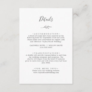 Folha mínima Cartão de gabinete com detalhes sob