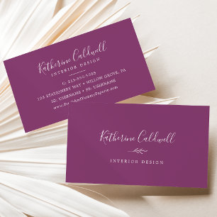 Folha mínima Cartão de visita de Berry Purple