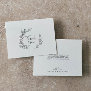 Folha mínima   Cartões de agradecimentos Cinza e