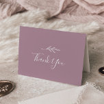 Folha mínima | Cartões de agradecimentos de Casame<br><div class="desc">Este cartões de agradecimentos de casamento de madrugada é perfeito para um casamento de boho. A design apresenta uma simples silhueta verde folha em cor roxa romântica, cor-de-rosa, com estilo minimalista de jardim boêmico. Personalize o dentro da placa com seus nomes e uma mensagem de obrigado. Como alternativa, deixe o...</div>