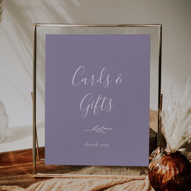 Folha mínima | Cartões de Lavanda e Poster de pres (Criador carregado)