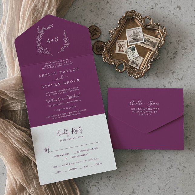 Folha mínima | Casamento com Berry Purple (Criador carregado)