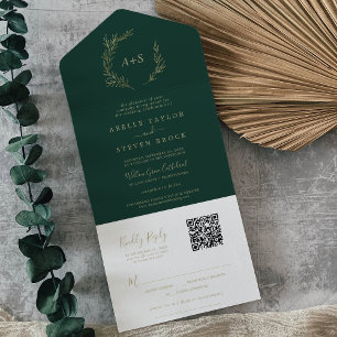 Folha mínima Casamento do Código QR Dourado e Em