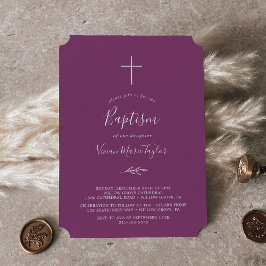 Folha mínima | Convite Para Batismo De Berry Purpl