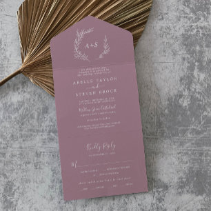 Folha mínima Mauve Wedding