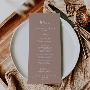 Folha mínima Menu Janto Neutro de Casamento