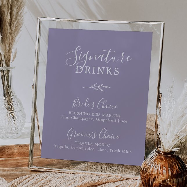 Folha mínima | Poster de Lavanda de Bebidas Signat (Criador carregado)