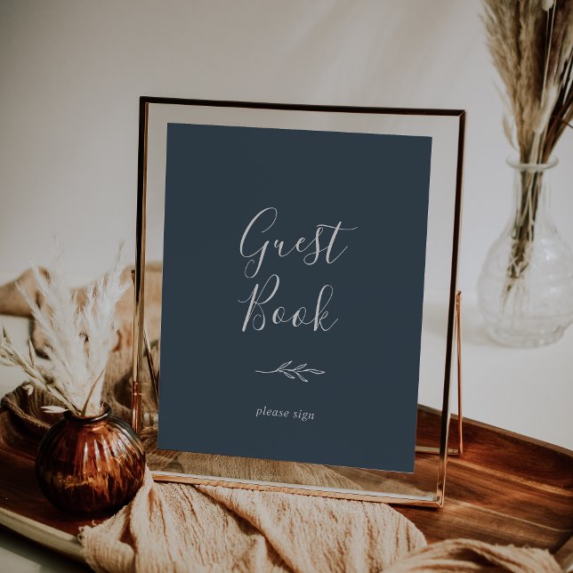 Folha mínima | Slate Blue Guest Book Poster (Criador carregado)
