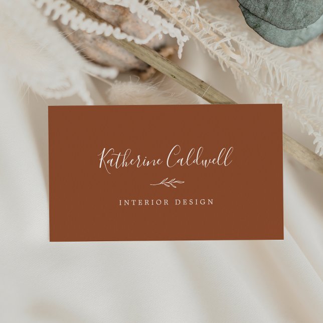 Folha mínima | Terracotta Cartão de visita (Criador carregado)