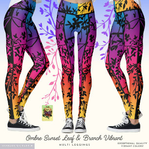 Folha Sunset de Ombre e Leggings Vibrantes de Rami