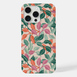 Folha Tropical Coral Verde Botânico Chique Elegant