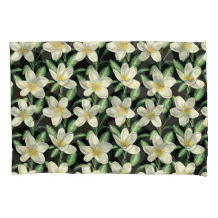 Folha verde de flores brancas de forma contínua tr