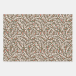 Folha verde e azul de pinheiro de Natal desenhado 