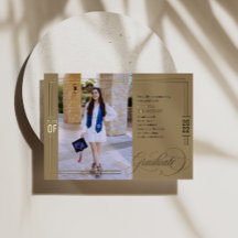 Folha Verde e Ouro de Graduação de Script Clássico