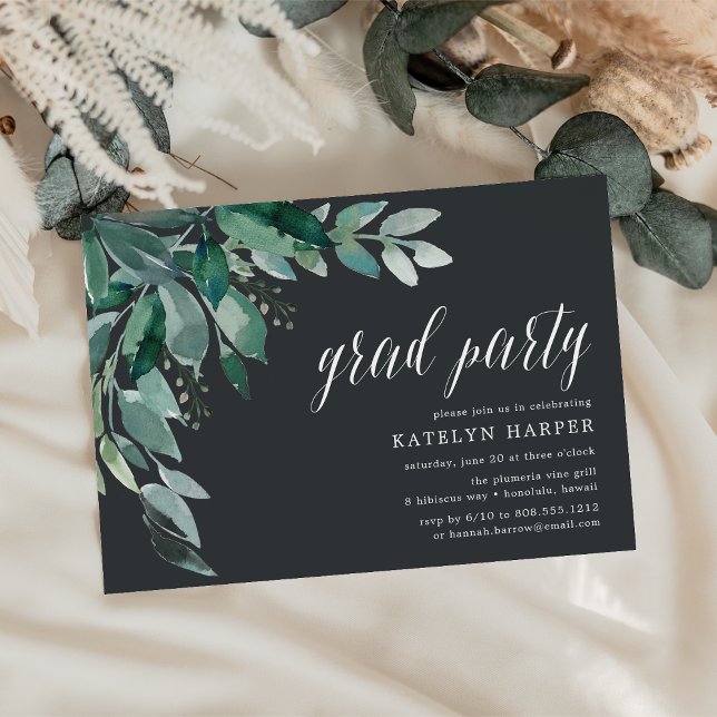 Folhagem Abundante | Convite à Festa de formatura (Criador carregado)