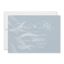 Folhagem Branca Moderna em Azul Derrante