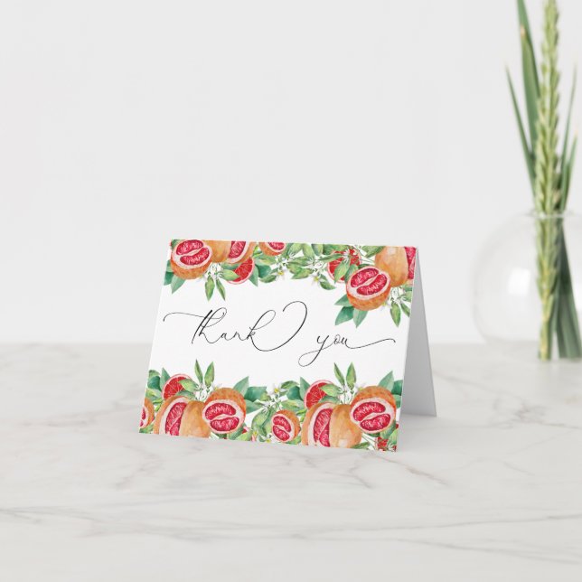 Folhagem Citrino  | Cartões de Agradecimento Chá d (Frente)