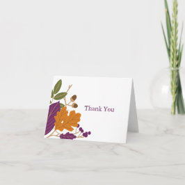 Folhagem da ameixa e da abóbora - Obrigado Cartões