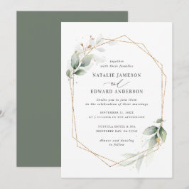 Folhagem de água e casamento geométrico de ouro