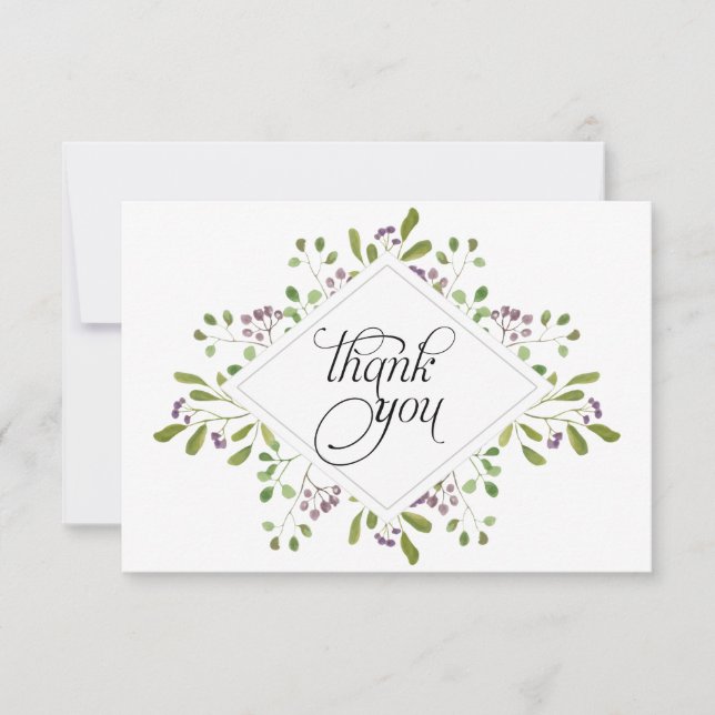 Folhagem de Aquarela Obrigado (Frente)