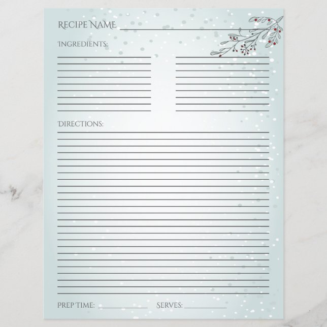 Folhagem de Natal e Cartão de Receita de Berries (Frente)