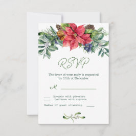 Folhagem de Poinsettia para Casamento RSVP