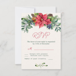 Folhagem de Poinsettia para Casamento RSVP