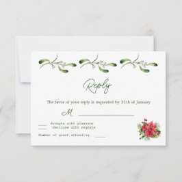Folhagem de Poinsettia para RSVP de Casamento