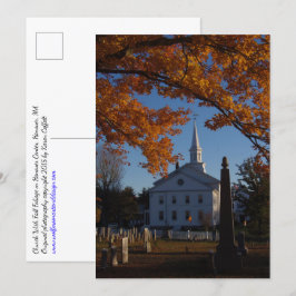 Folhagem de queda de ouro / Cartão postal de igrej