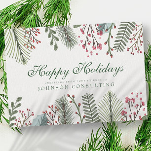 Folhagem de Watercolor Holly   Cartões de natal