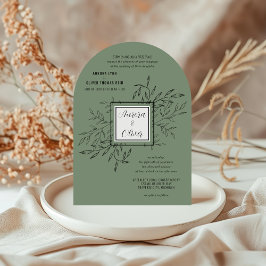Folhagem Delicada | Convite de casamento de Sage G