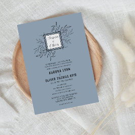Folhagem Delicada | Dusty Blue | Convite de casame