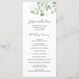 Folhagem do Programa de Cerimônia de Casamento Euc