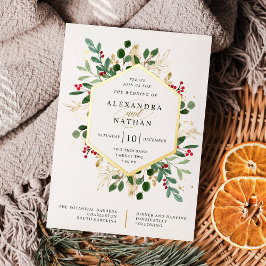 Folhagem Dourada em Branco | Casamento de Natal