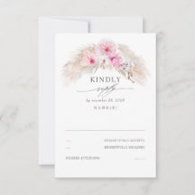 Folhagem Exótica da Selva Elegante RSVP de Casamen