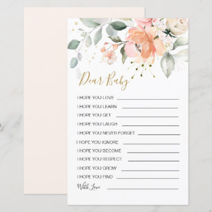 Folhagem Floral Desejos para Caça-Bebê Folha de Pa