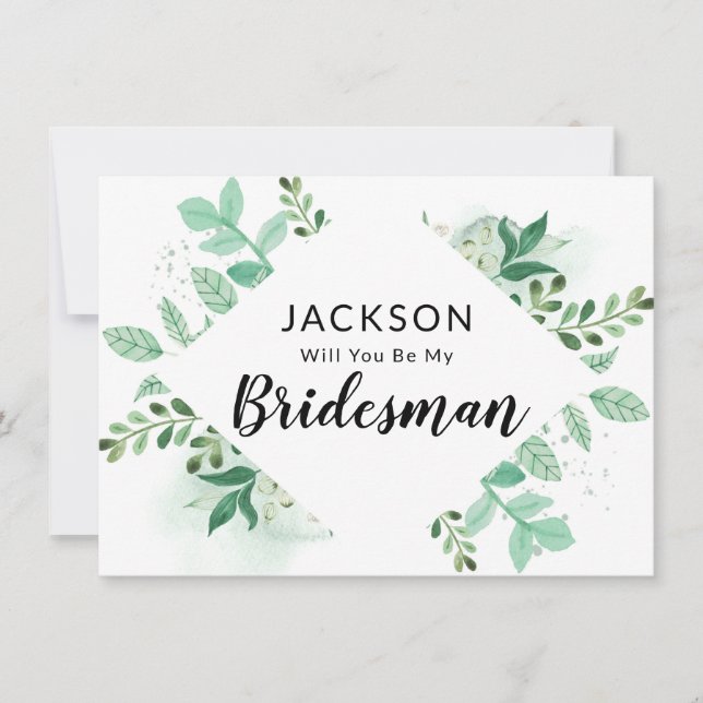 Folhagem Fresca Cartão de Proposta Botânica De Bri (Frente)