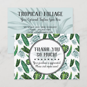 Folhagem tropical e Cartões de agradecimentos de 
