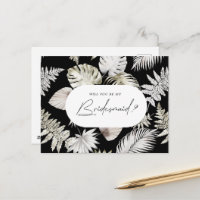 Folhagem Tropical Luxuriosa Convite de Bridesmaid