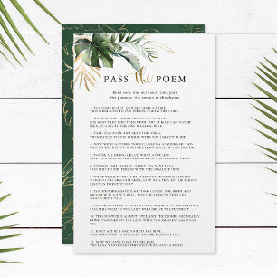 Folhagem tropical passa o jogo do Chá de panela Po