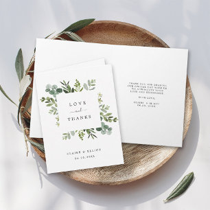Folhagem Verde Eucalyptus Obrigado Cartão Dobrado