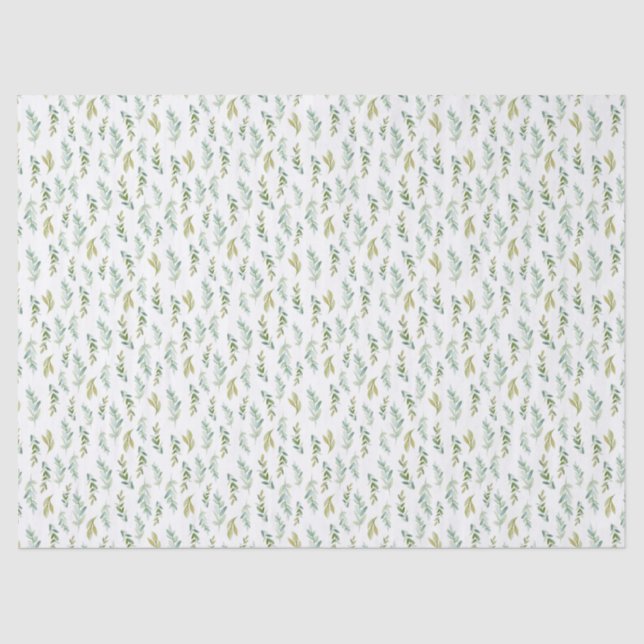 Folhagem Verde Pequena Deixa Papel Tecidual (Frente )