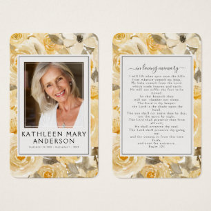 Folhas Amarelas Foto Funeral Memorial Prayer Card