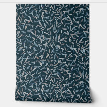 Folhas azuis de cinzas de aquarela botânica em azu