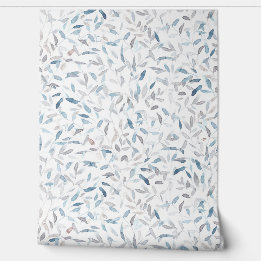 Folhas azuis de cinzas de aquarela botânica em bra