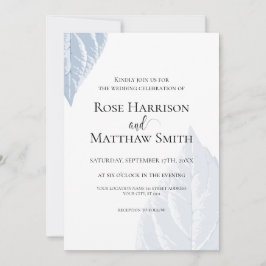Folhas azuis poeirentas Convite de Casamento