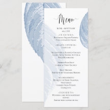 Folhas azuis poeirentas Menu Casamento