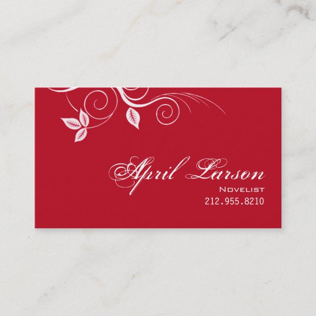 Folhas bonito 1 - cartão de visita do escritor do (Frente)